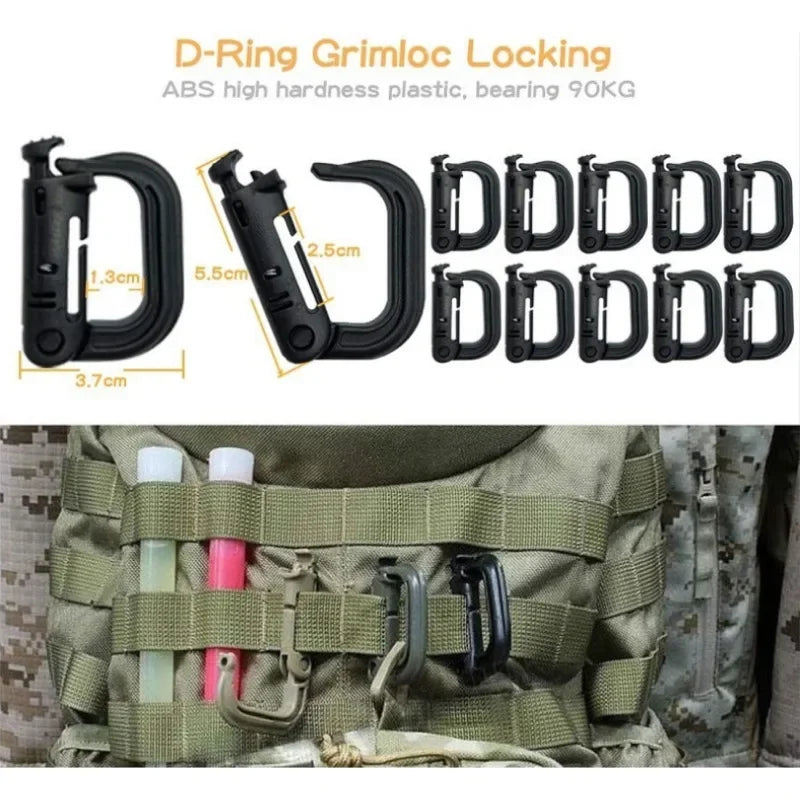 42 Pcs Molle  Accessory Set Tactical Gear Clip Outdoor Nylon Webbing Buckle Army Fan Multifunctional Mountaineering Buckle