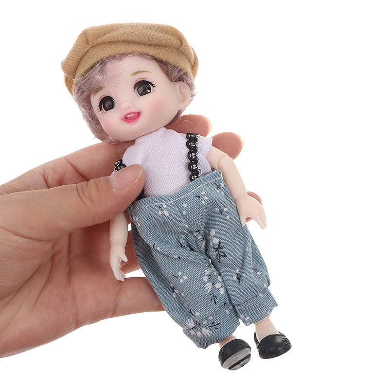 17cm Mini Doll 13 Movable Joint Doll With 3D Big Eyes DIY Toy Doll With Clothes Dress Up 1/12 Fashion Doll Children Girls Gift