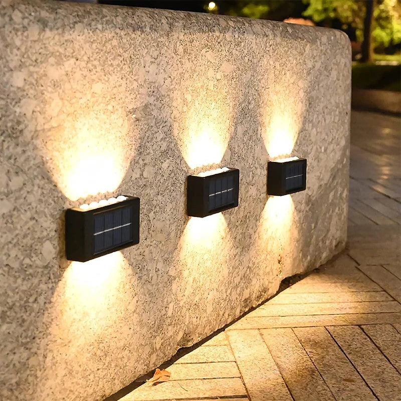 Solar Wall Lights Outdoor Warm/White Solar Wall Mount Porch Lamp Up And Down Lighting For Garden Street Landscape Balcony Patio