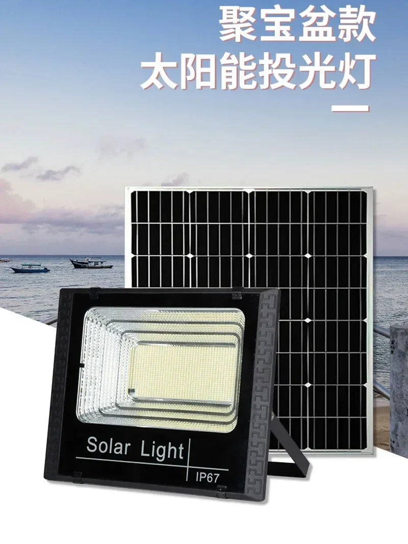 50w 100w 200w 300w 500w Solar Flood Lights LED Solar Powered Spotlight Outdoor Waterproof Reflector Solar with Remote Control