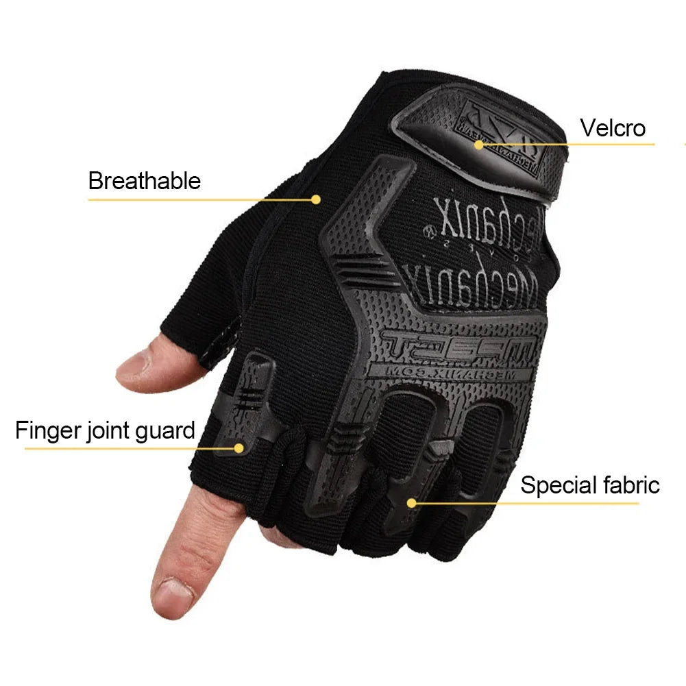 Tactical  Gloves Half Finger Paintball Airsoft Shot Combat Anti-Skid Men Bicycle Full Finger Gloves Protective Gear