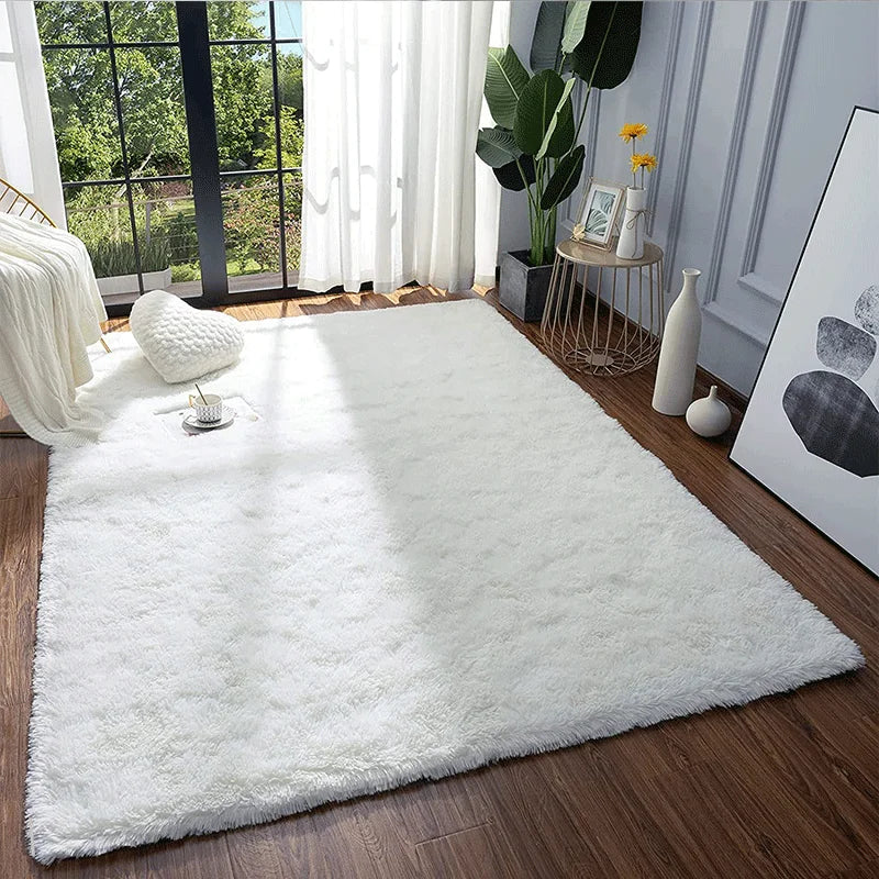 Soft Area Rugs For Bedroom Fluffy, Non-slip Tie-Dyed Fuzzy Shag Plush Soft Shaggy Bedside Rug, Tie-Dyed Living Room Carpet