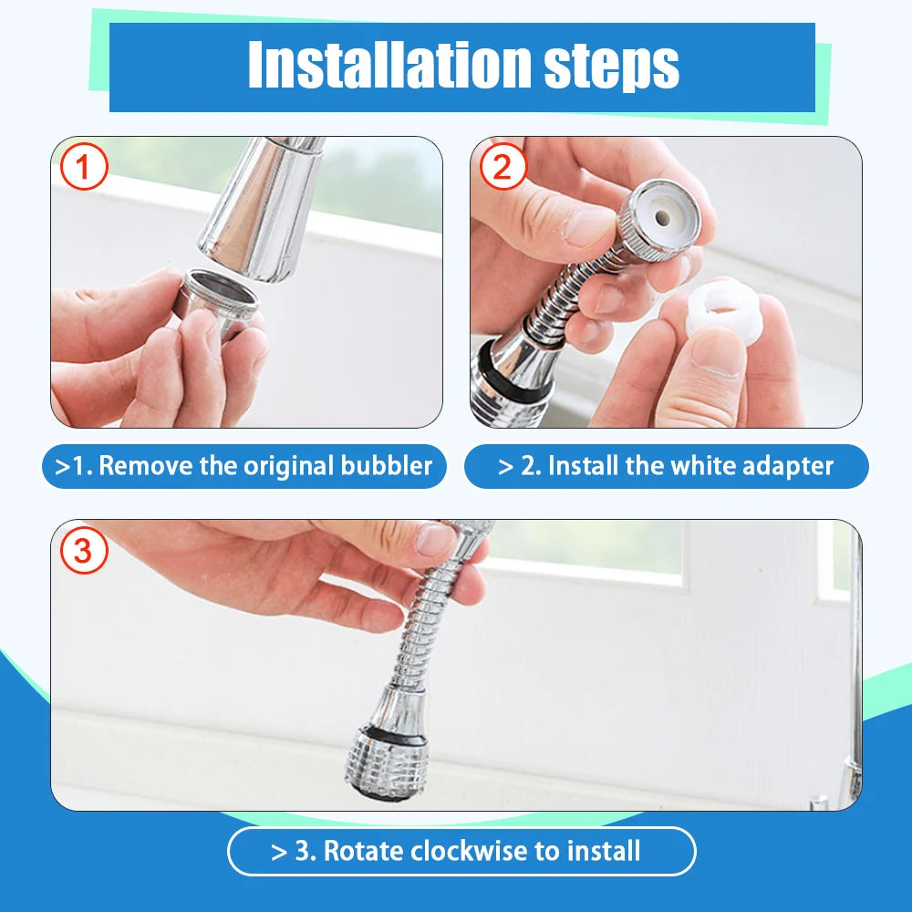 Faucet Bubbler 360 Degree Kitchen Faucet Aerator Water Saving High Pressure  Nozzle Tap Adapter Adjustable Water Filter Diffuser