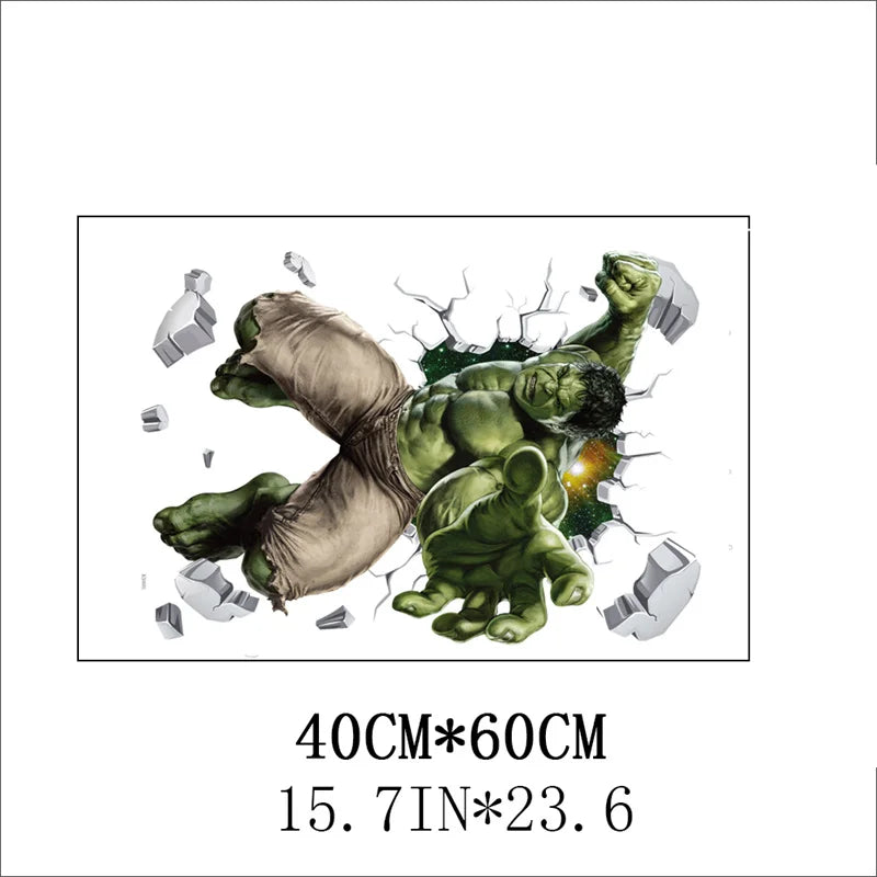 3D Cartoon Hulk Marvel Avengers Wall Stickers For Kids Rooms Living Room Bedroom Wall Decoration SuperHero Movie Poster