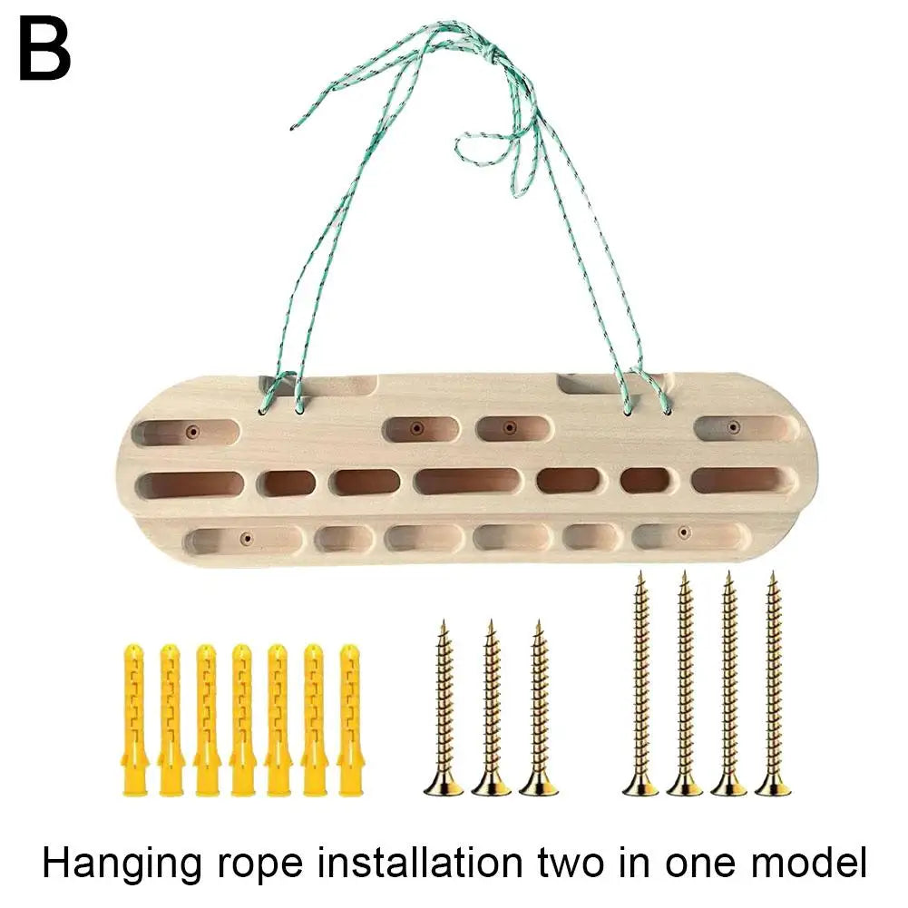 Home Rock Climbing Hangboard Wooden Hand Grip Strengthener Grip Equipment Finger Forearm Fitness Climbing Exerciser Trainin T8P0