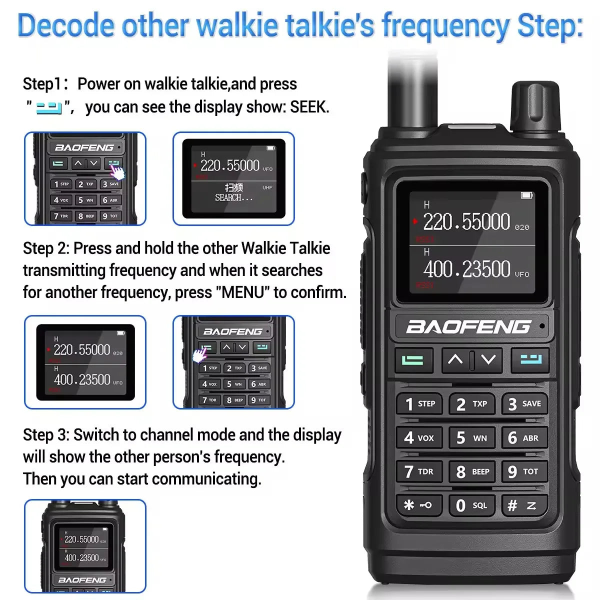 BaoFeng UV-17M Walkie Talkies Six Bands Wireless Copy Frequency Poweful Two Way Radio Long Range Ham Radio UHF VHF For HunTing