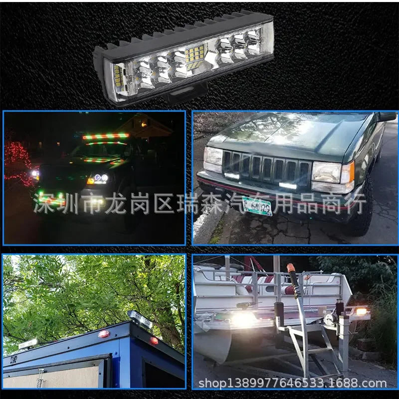 LED Work Off-road Lights Double-row Three-sided Spotlights Off-road Vehicles General LED Strip Lights