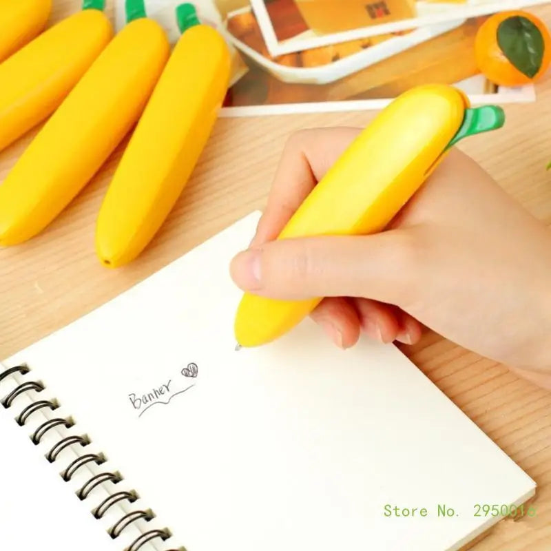 1.0mm Banana Ballpoint Pen 6 Pcs/Set Decorative Pen Smooth Writing Pen Funny Pen Creative Stationary Pen School Supplies