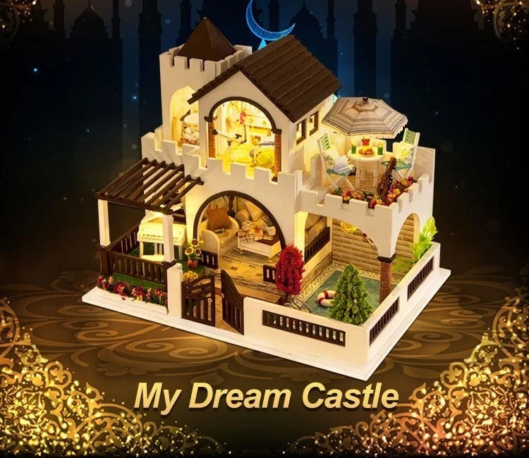 DIY Dollhouse Wooden doll Houses Miniature Doll House Furniture Kit Casa Music Led Toys for Children Birthday Gift