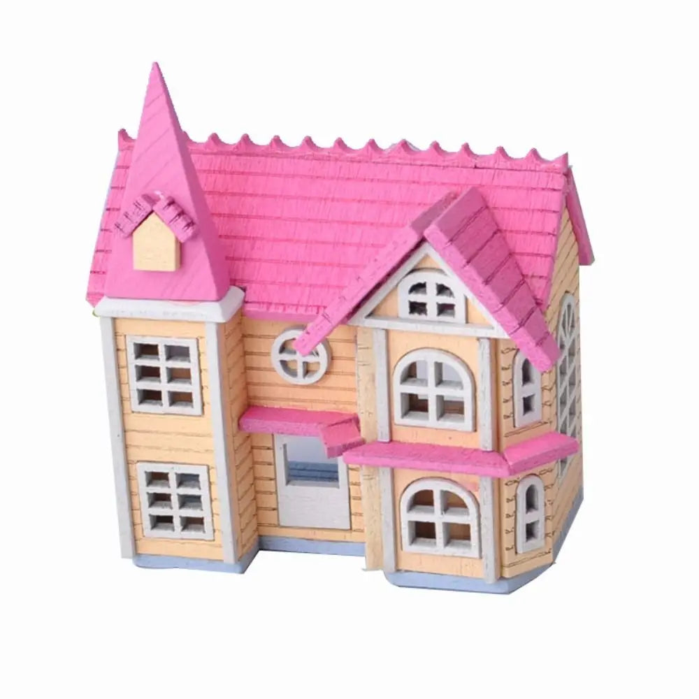 DIY Assemble Fairytale Town House Mini Doll Houses Dolls Miniature House Handicraft Wooden Miniature Handicraft Building