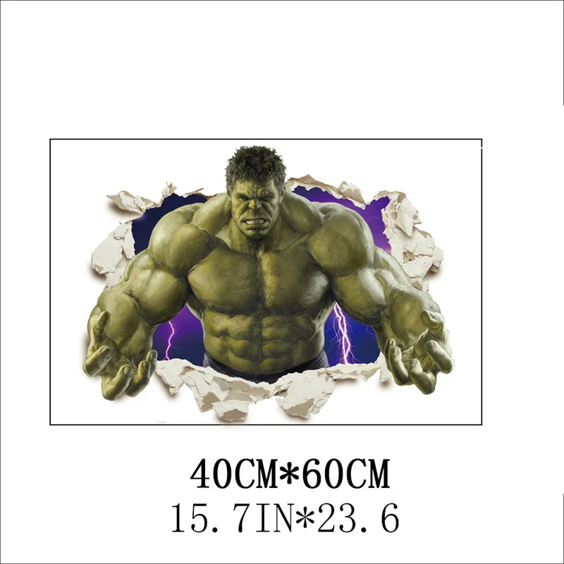 3D Cartoon Hulk Marvel Avengers Wall Stickers For Kids Rooms Living Room Bedroom Wall Decoration SuperHero Movie Poster