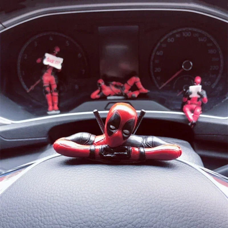 Disney Marvel X-Men Sitting Lying Posture Model Deadpool 2 Action PVC Fantasy Figurines Toys Figure Car Ornament Anime Mini Doll