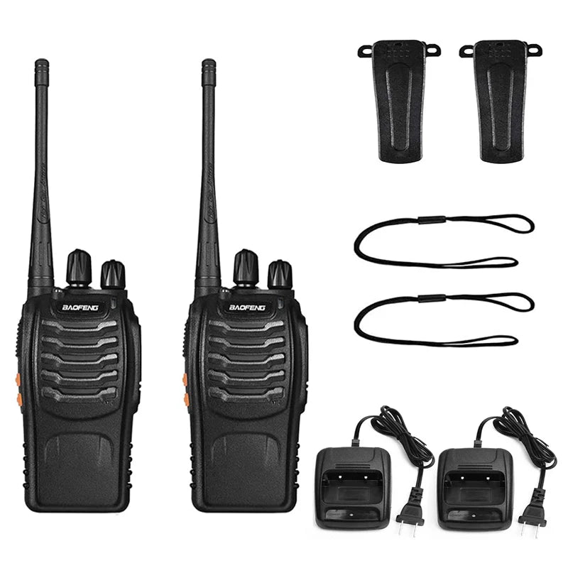 Baofeng Official Store 2Pcs BF 888S Walkie Talkie UHF 400 470MHz Long Range Two Way Ham Radios Transceiver for Hunting Hotel