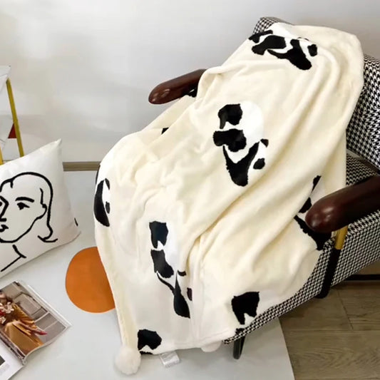 White Panda Pie Air Conditioning Blanket Panda Office Nap Flannel Sofa Dormitory Blanket