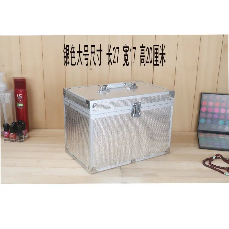 2023 Professional Makeup Bag Women Cosmetic Case Alloy Female Korean Make Up Organizers Box Large Capacity Jewelry Cosmetic Box