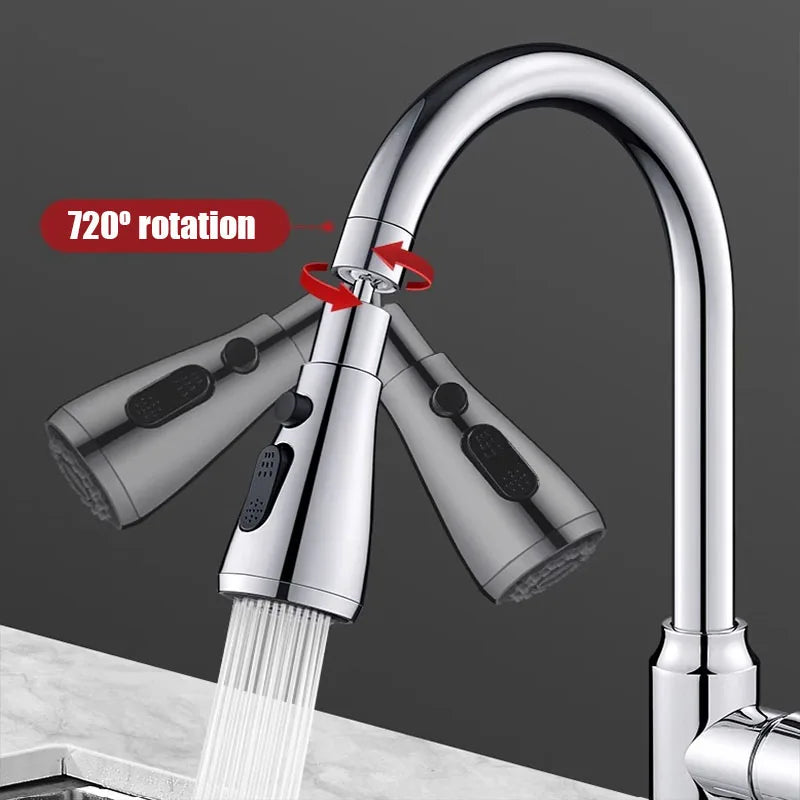 Universal 720° Rotate Kitchen Faucet Extender Aerator Splash Filter Kitchen Washbasin Faucet Bubbler Nozzle