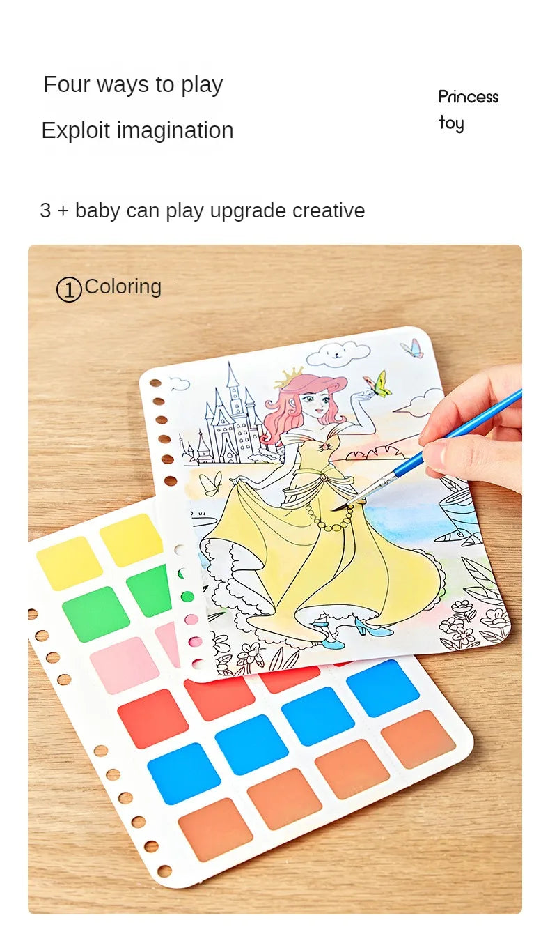 Children DIY Painting Sticker Craft Toys Kids Art Girls Poking Painting Princess Handmade Educational Magical Children Gifts