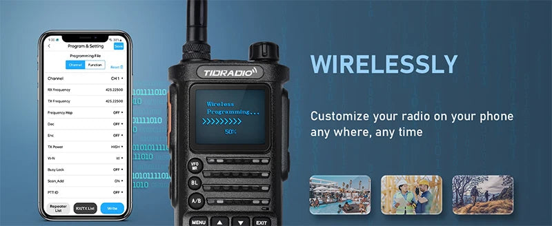 2nd Gen 2PCS TIDRADIO H8 10W Walkie Talkie Long Range Connection Wireless Programming Multi-Band Two Way Radio  Portable Set HAM