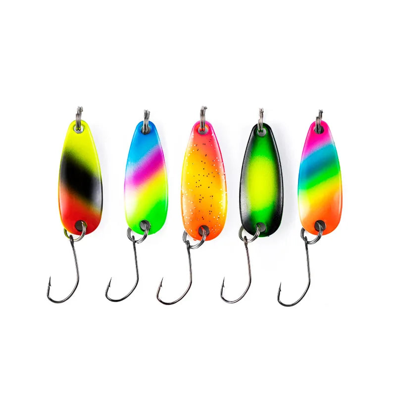 JYJ 2g 3g fishing kit jig spoon lure bait,hard metal spinner wobbler spoon trout bass area fishing gear lure spoon bait