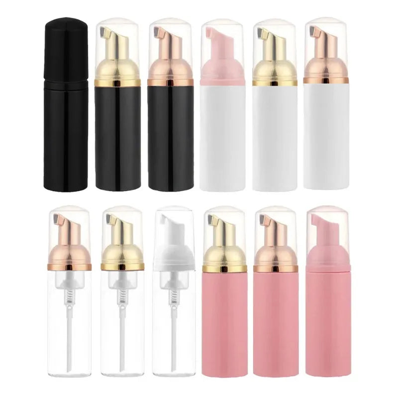 6Pcs 60ml Plastic Foam Pump Bottle Empty Face Eyelashes Cosmetic Bottle Cleaner Soap Dispenser for Cleaning Foam Bottle