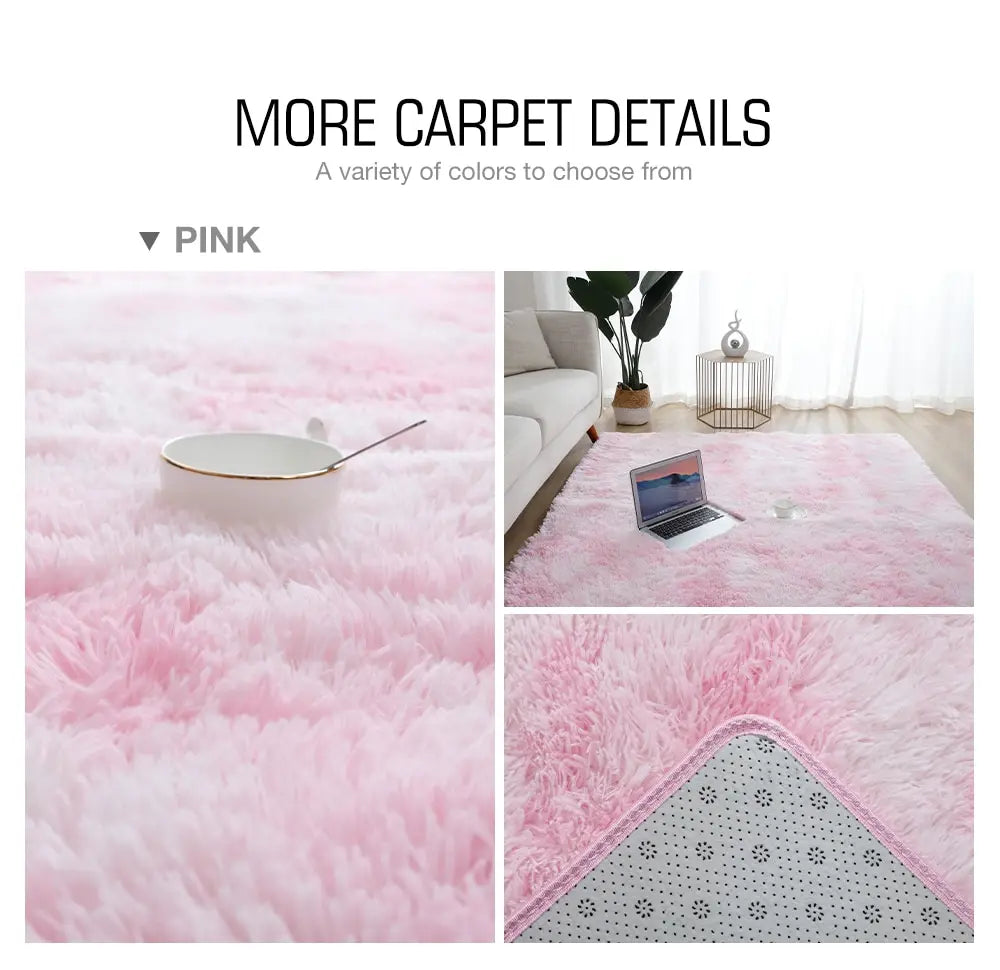 Plush Carpet Thick Bedroom Carpets Anti Slip Soft Rugs Large Rugs For Modern Living Room Long Hair Carpet Living Room Decoration