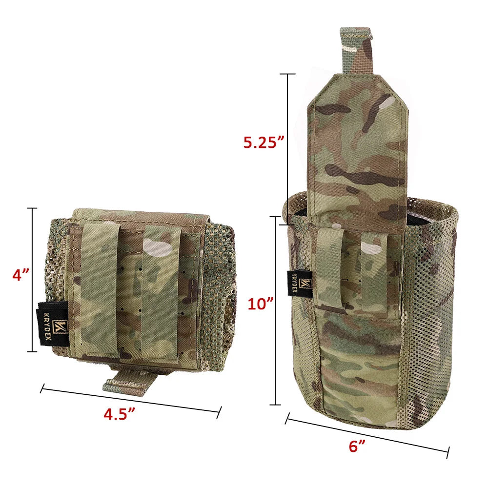 KRYDEX 500D Tactical Molle Mesh Pouch Drop Dump Pouch Foldable Magazine Mag Tool Bag Multifunction Utility Pack Hunting Gear