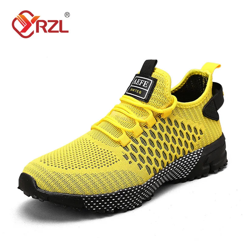 YRZL Mens Running Shoes 2024 Mens Sneakers Shoes Mesh Breathable Outdoor Tennis Walking Training Shoes for Men Plus Size 40-47