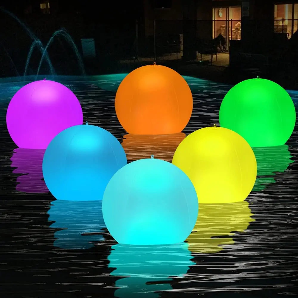 1pc Solar Floating Ball Pool Light 14 Inch Inflatable Hangable Waterproof Color Change Led Globe Pool Party Light Solar Lamp