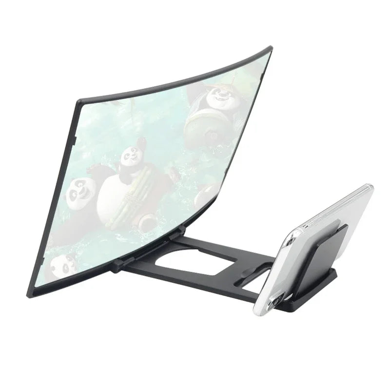 Universal Mobile Phone Curved Screen Magnifier 12-inch Curved Screen Magnifier Mobile Phone Portable Desk Holder Ultra Clear