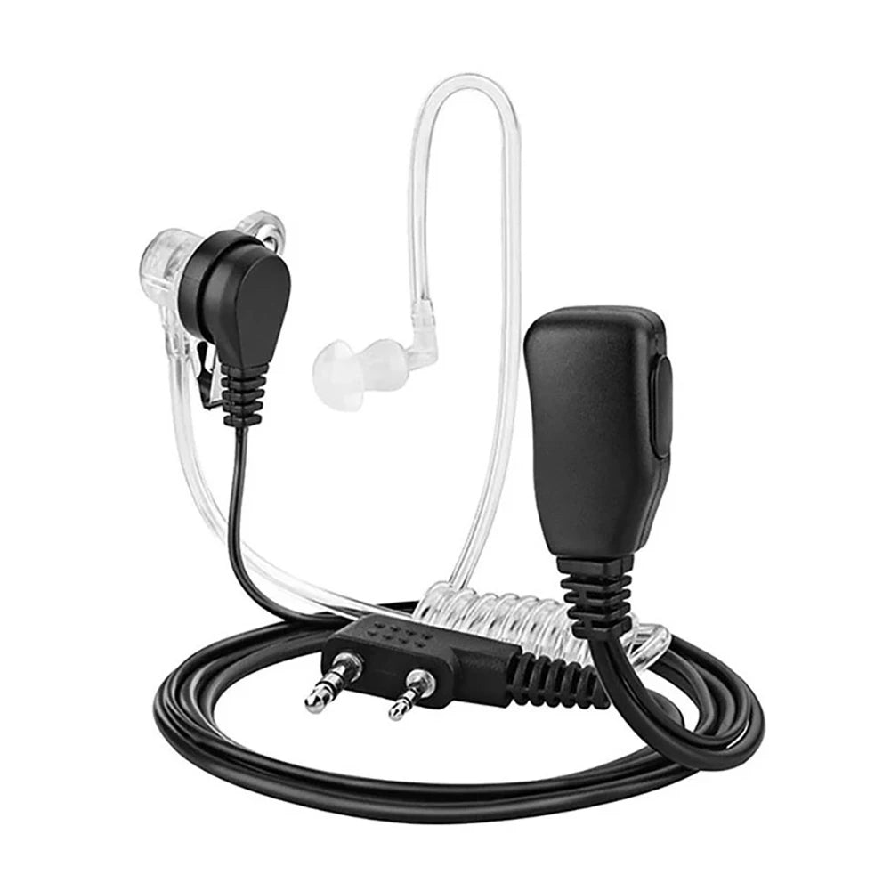 2Pin PTT MIC Walkie Talkie Headset Headphone Covert Acoustic Tube In-ear Earpiece For Kenwood TYT Baofeng UV-5R BF-888S CB Radio