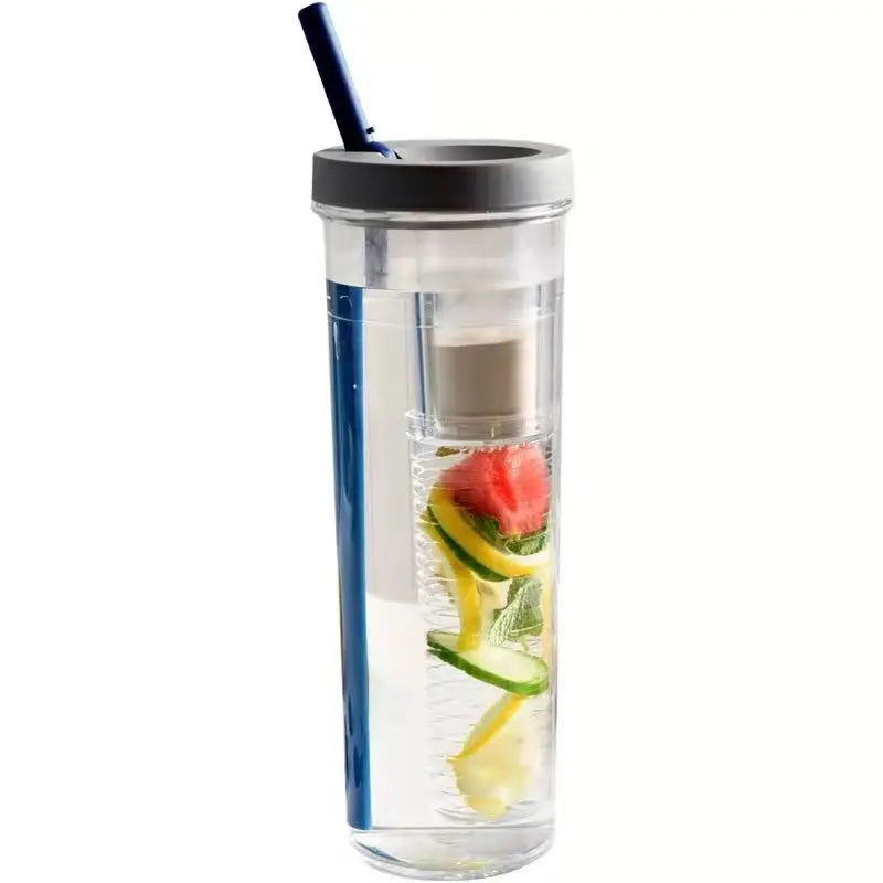 Cute Water Bottle With Foldable Straw 700ML Water Bottle Fruit Tea Built-in Filter Cup Portable Office Drinkware Outdoor Shaker