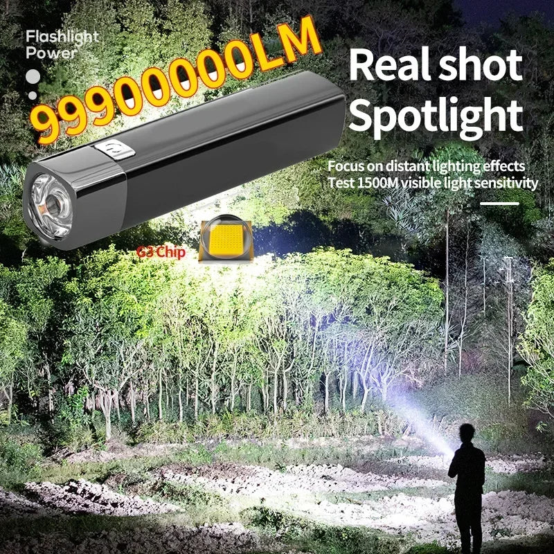 3 Modes Portable 2 IN1 Ultra Bright G3 Tactical LED Mini Flashlight Outdoor Lighting Power Bank Flashlight With USB Rechargeabl