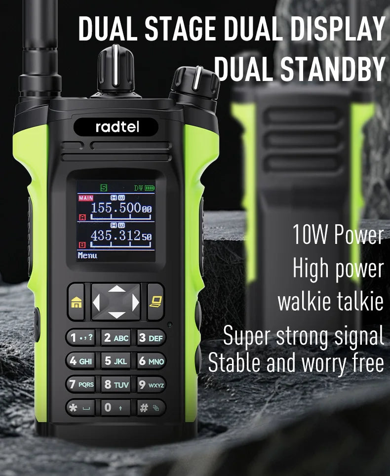 Radtel R8000（APX-8000） 136-174/400-520Mhz Ham Radio Dual Display Air Band Walkie Talkie Long Range Portable Two-Way Radio