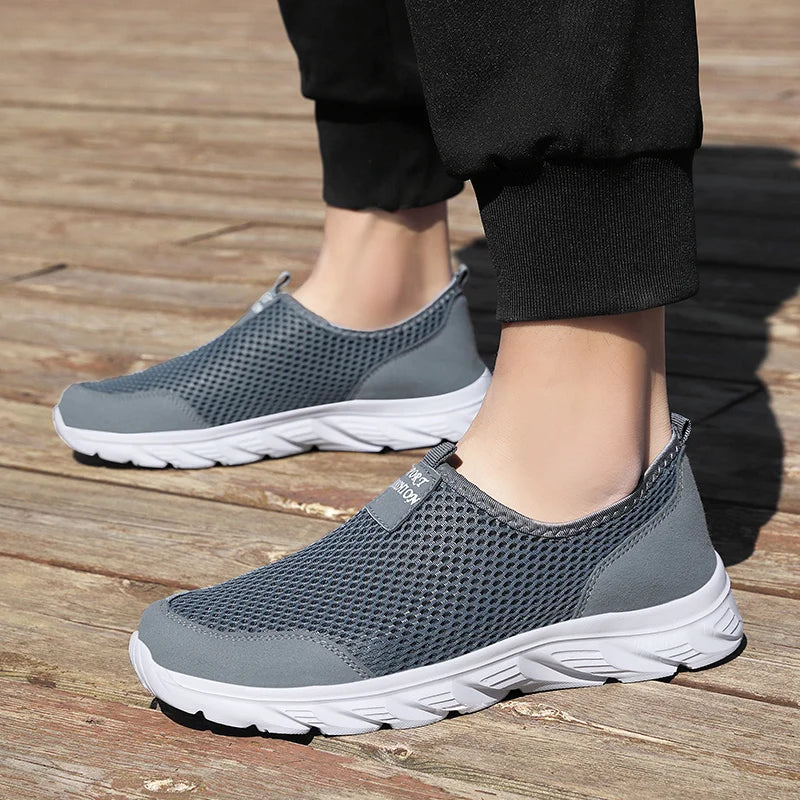 YRZL Lightweight Men Casual Shoes Breathable Slip on Male Casual Sneakers Anti-slip Men's Flats Outdoor Walking Shoes Size 38-46