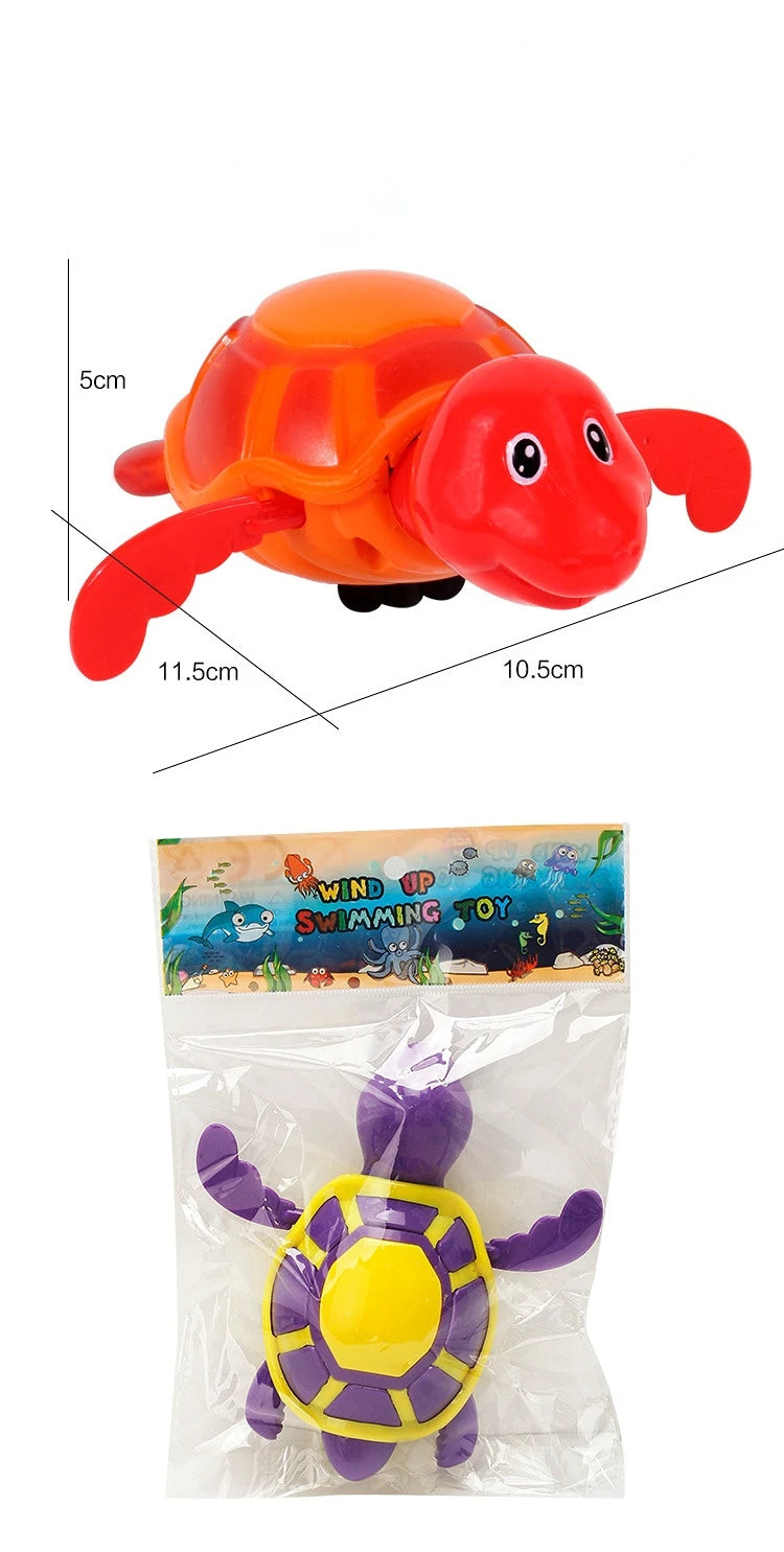 Single Sale Cute Cartoon Animal Tortoise Classic Baby Water Toy Infant Swim Turtle Wound-up Chain Clockwork Kids Beach Bath Toys