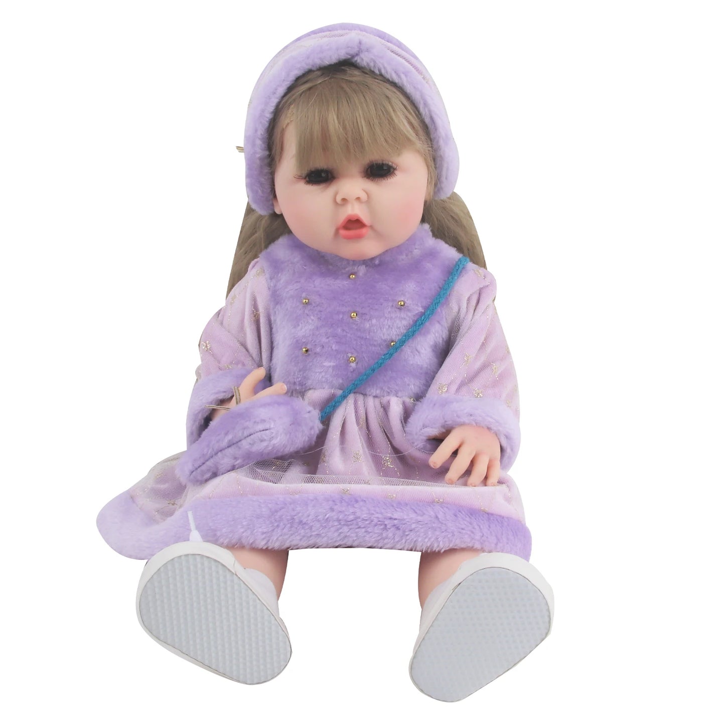 55CM 22 Inches Baby Reborn Girl Doll Full Body Soft Silicone Cute Newborn Dolls With Shoes,Clothes Girl's Best Gift Festival Toy