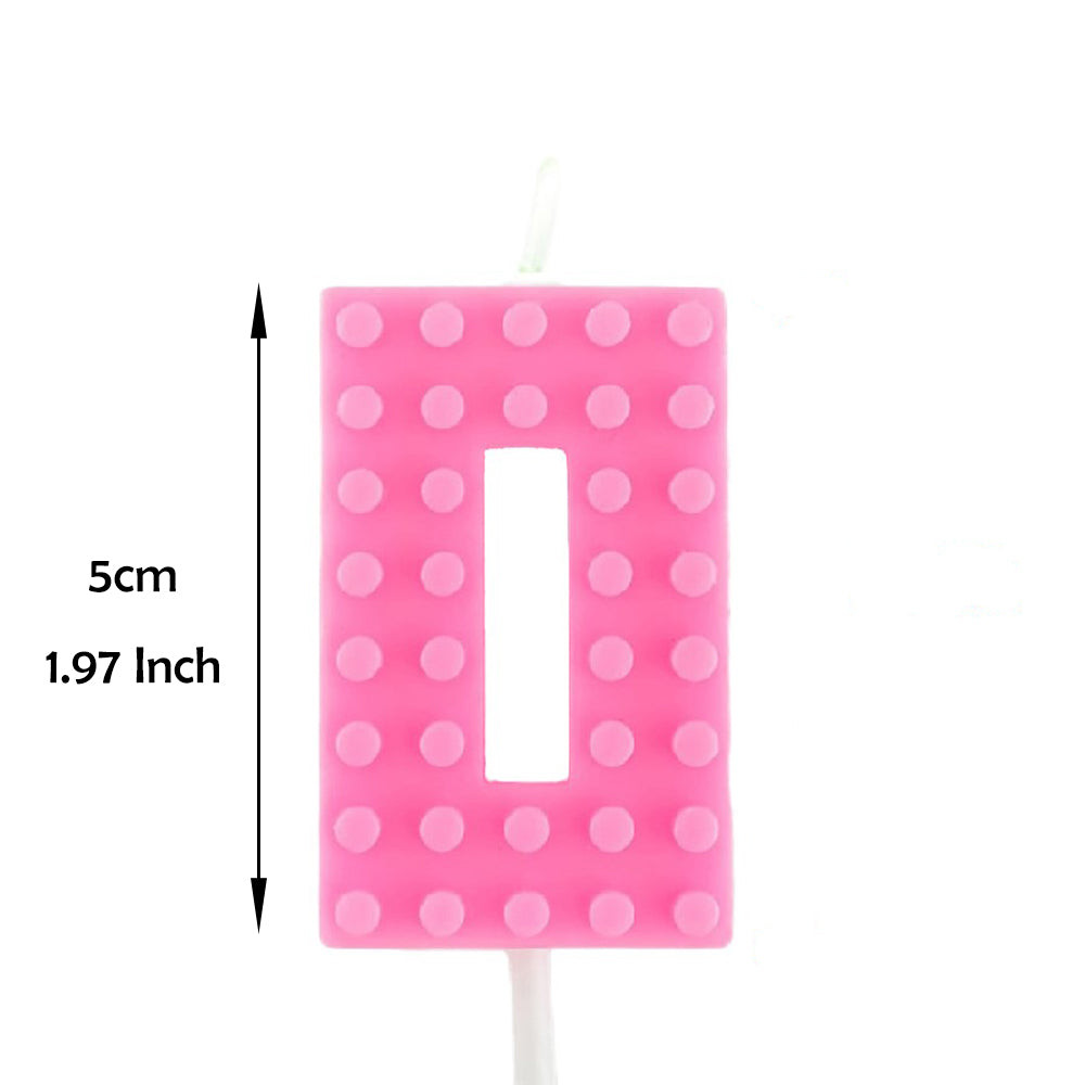 1 Pc Colorful Pixel Block Digital Candle For Cake & Cupcake Topper 0-9 Number Wishing Gradient Party Dessert Table Dress Up