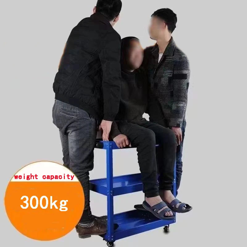 Mechanical Workshop Tools with Wheels, Tool Carts 3-layer Mobile Tool Car, Multifunctional and Heavy-duty Auto Repair Parts Car