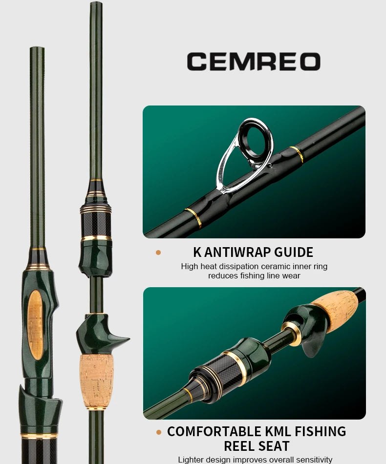 CEMREO Travel Rod Spinning Casting Carbon Fishing Rod 1.8m/2.1m/2.4m Portable Fishing Rod Good Quality Fishing Tackle MACANS