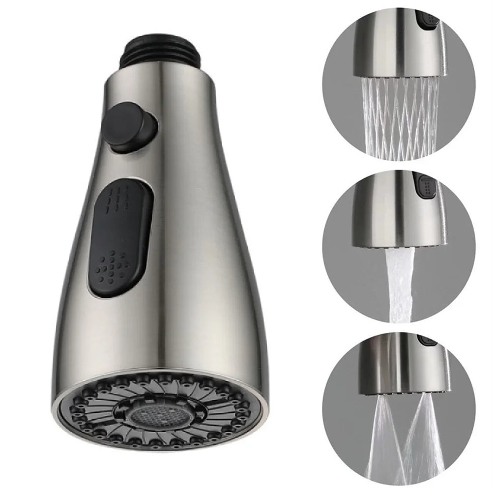 Kitchen Faucet Aerator 3 Modes Splash-Proof Bubbler Replaceable Water Tap Sink Mixer Tap Sprayer Head Pull Out Faucet Nozzle