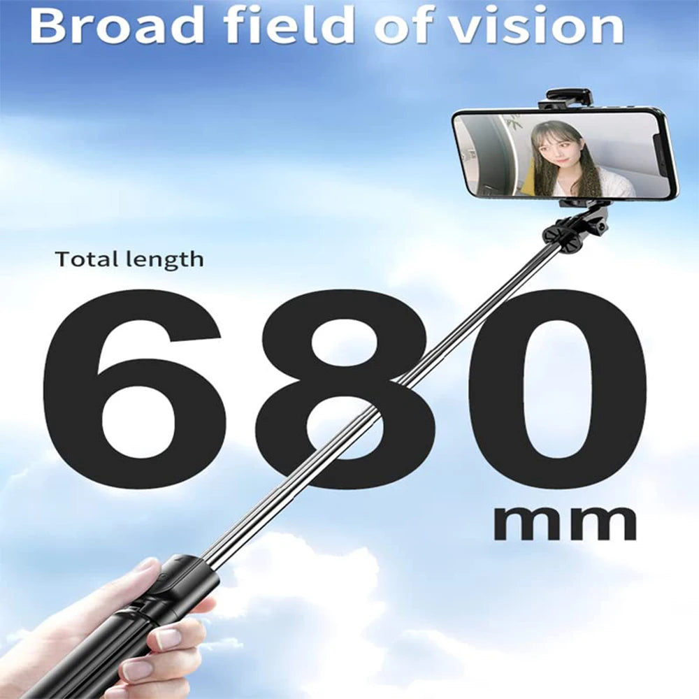 Wireless Selfie Stick Tripod Stand with Bluetooth Remote Extendable Tripod for iPhone Samsung Mobile Phone Tiktok Live Streaming