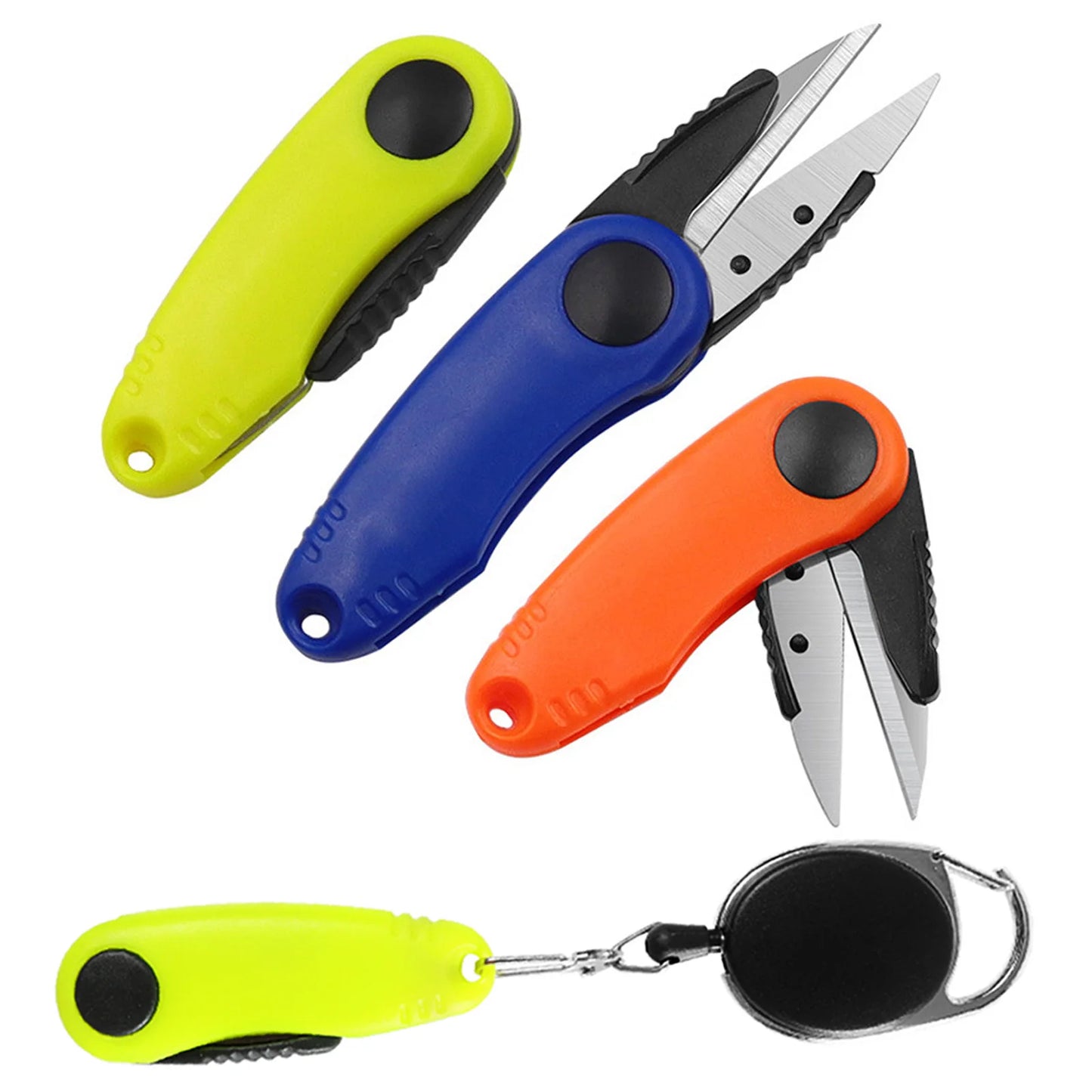 Fish Use Scissors Foldable Fishing Line Cutter Shrimp-shape Clipper Nipper Quick Knot Buckle Gear Tool Stainless Steel Tackle