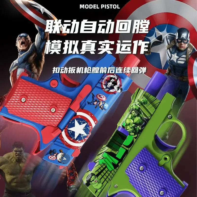 Marvel Spider-Man Iron Man Captain America Hulk Anime Cartoon Creative Detachable Carrot Gun Model Children's Decompression Toy