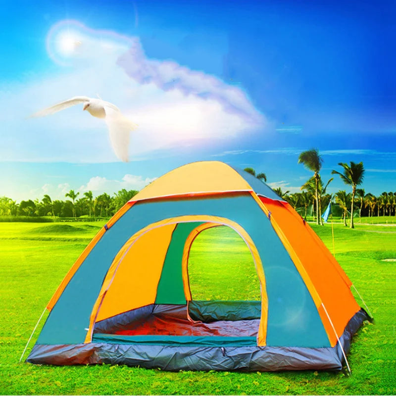 Portable Hand Throwing Tent Outdoor Camping Folding Fully Automatic Tent 3-4 People Beach Easy Quick Opening Two People