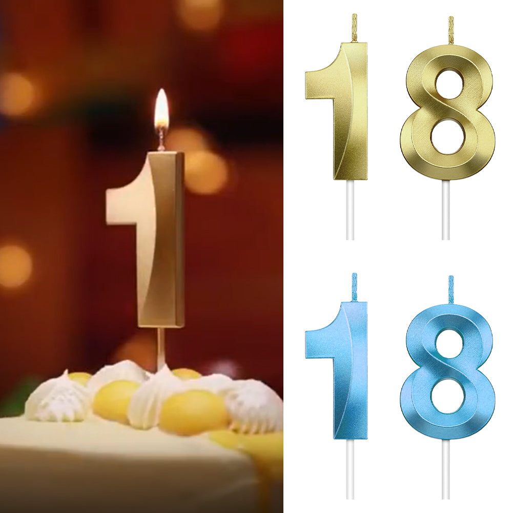 18th Gift Wedding 3D Number Cake Decoration With Stick DIY For Girl Boy Party Supplies Birthday Candle Celebration Topper