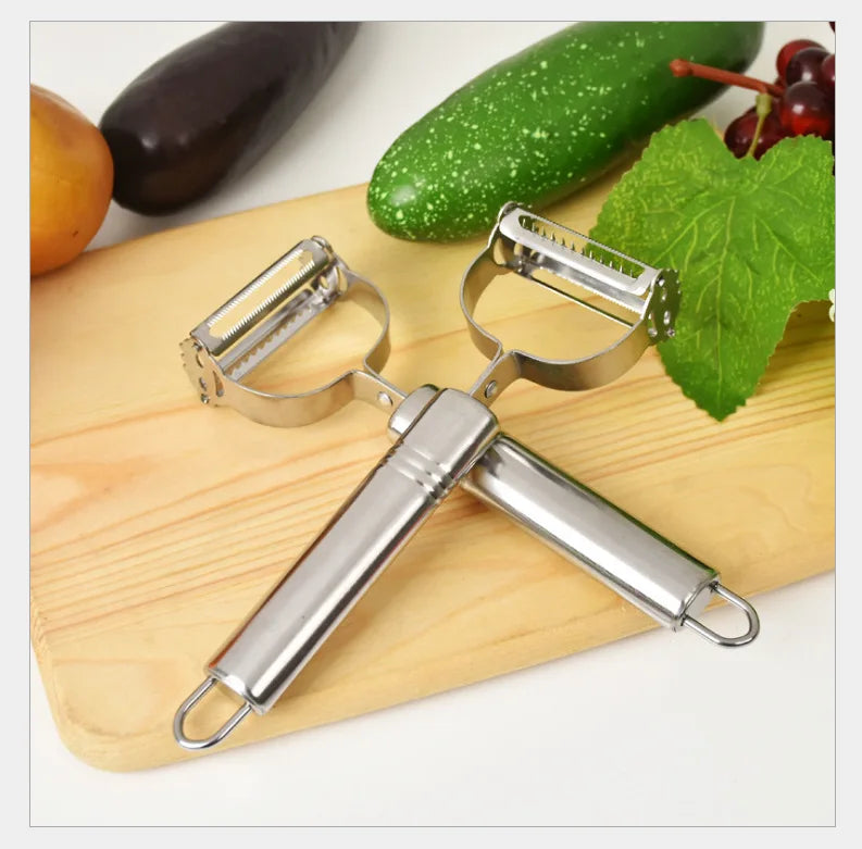 Stainless Steel Potato Cucumber Carrot Grater Julienne Peeler Vegetables Fruit Peeler Double Planing Grater Kitchen Gadget High