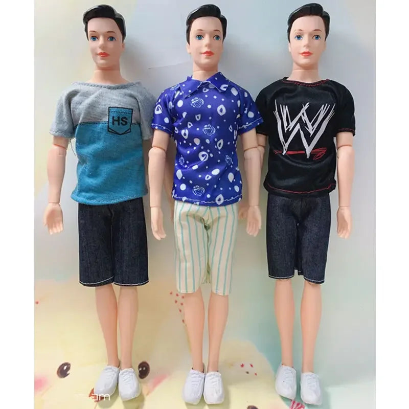 New 30cm Boy Friend Ken Doll Set Fashion Men Doll with Clothes Suit Children Play House Dress Up Toy Accessories