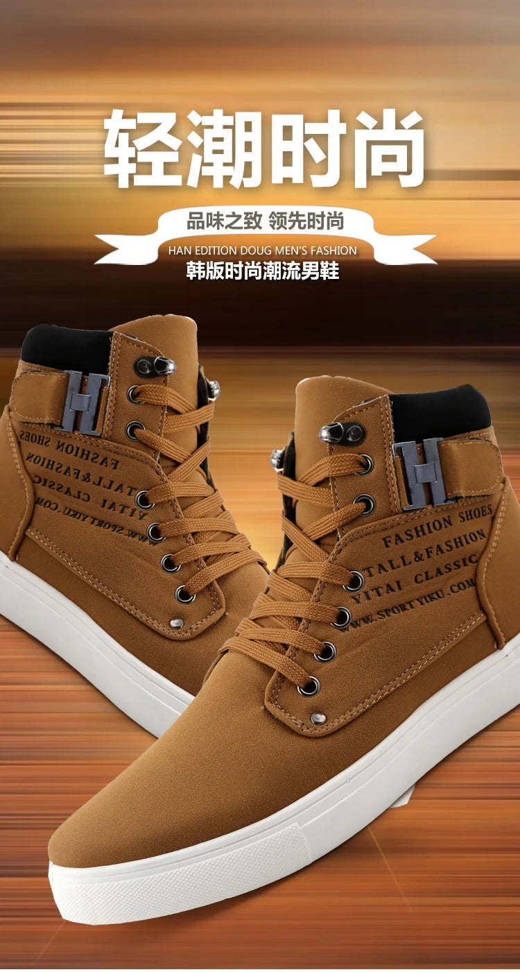 2024 Fashion Men Casual Shoes High Top Canvas Shoes Sneakers Man Lace-Up Breathable Trainers Men Baskets Basic Flats Shoes