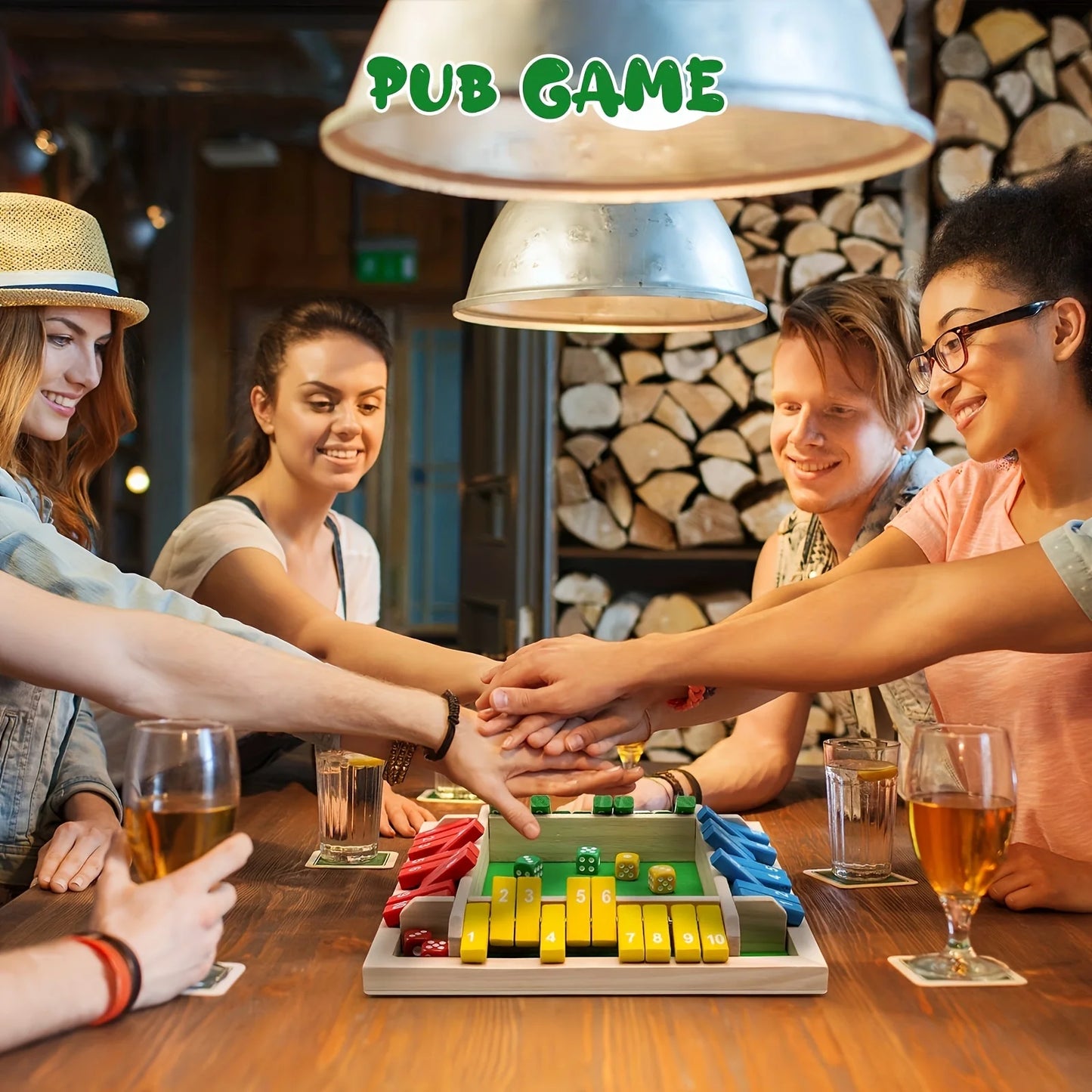 Game, Wooden Board Dice Games for Adults and Kids 2-4 Player Family Classics Tabletop Version Games for Classroom, Party, or Pub