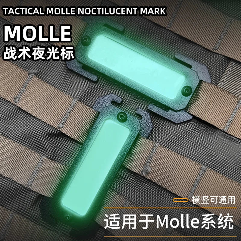 Tactical Molle Noctilucent Mark Outdoor Tools Plastic Molle Accessories Backpack Gear Compatible EDC 1pcs